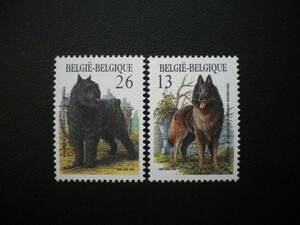 ベルギー王国発行 ブービエ・デ・フランダースなどベルギーの犬切手 ４種完 ＮＨ 未使用