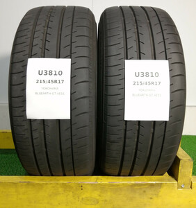 215/45R17 87W Yokohama BluEarth-GT AE51 中古 サマータイヤ 2本セット ※本州送料無料 215/45/17 ヨコハマ U3810.