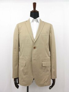 美品 【ポールスミスロンドン Paul Smith LONDON】 コットンストレッチ 2ボタン ジャケット (メンズ) sizeXL ベージュ 無地 ■28MJ9131■