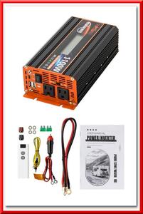 【新品即決】正弦波 インバーター 定格1100W 最大2200W DC12V（直流）AC100V（交流）変換 LED液晶 コンセント2口 USBポート2口 Type-c(30W)