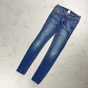 美品 TRUE RELIGION トゥルーレリジョン スキニーデニムパンツ ジーンズ ボトムス レディース インディゴブルー サイズW25*TC105