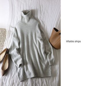 シップス/liflattie ships☆アンゴラ混 タートルネック オーバーサイズ ニット Mサイズ☆A-O 0486