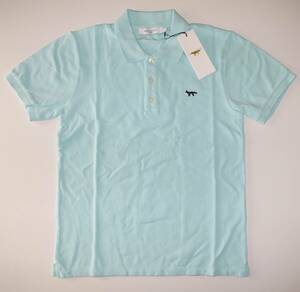 maison kitsune キツネ NAVY FOX PATCH CLASSIC POLO ポロシャツ aqua sizeS 21AW