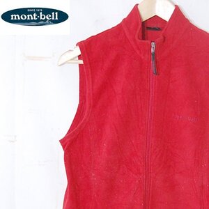 モンベルmont-bell■シャミースベスト フリース ジップアップ 日本製 1104544　レディース　アウトドアウェア■M■レッド ※NK4216250