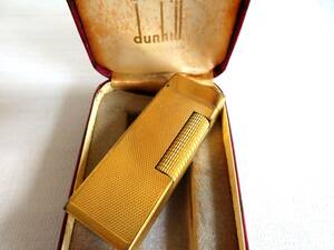 【ト足】●dunhill ダンヒル ガスライター ケース付き ゴールド 金色 喫煙具 CCZ01ZZG45