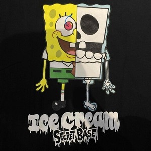  ICECREAM (BBC) × SPONGE BOB × SECRET BASE S/S TEE SIZE-L アイスクリーム スポンジボブ シークレットベース