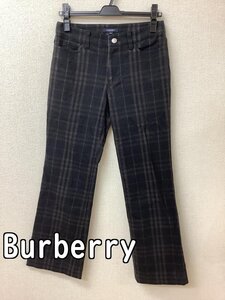 バーバリー (Burberry) すみ黒×茶チェック コットンパンツ サイズ38