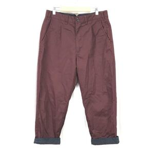 GU/ジーユー★クロップドパンツ【メンズL/股下58cm/ワインレッド/wine red】Pants/Trousers◆BH363