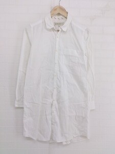 ◇ BEAUTY & YOUTH UNITED ARROWS 胸ポケット ロング丈 長袖 シャツ ブラウス サイズM オフホワイト レディース P