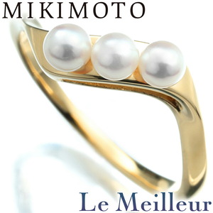 ミキモト パールリング 指輪 アコヤ真珠 3.50mm K18 14号 MIKIMOTO 中古 プレラブド 返品OK