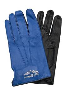 未使用品 Lサイズ Lewis Leathers 810 STRAP GLOVES Blue ルイスレザー ストラップグローブ カウレザー ブルー 手袋 英国製