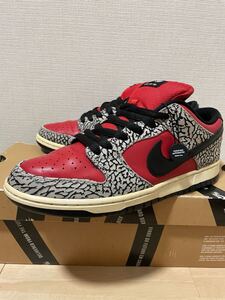 シュプリーム SB ダンク ロー レッドセメント DUNK LOW Red Cement Supreme 26.5cm/エアマックス/エアジョーダン/エアフォース/AIRJORDAN