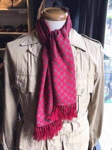 イギリス古着　tootal scarf vintageトゥータルスカーフ　スカーフ　フリンジ付き　英国ヴィンテージ　リバーシブル　vintage tootal MV916