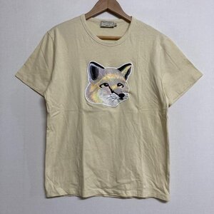 メゾンキツネ MAISON KITSUNE ビッグパステルフォックスヘッドロゴTシャツ S パステルイエロー EM00153KJ0010 Tシャツ Tシャツ S 刺繍