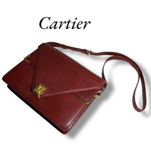 Cartier カルティエ ショルダーバッグ レザー マストライン ロゴ金具