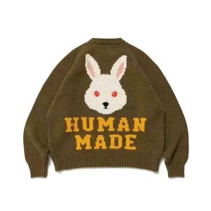 HUMAN MADE ヒューマンメイド RABBIT RAGLAN KNIT SWEATER セーター ニット 上着 長袖 中古 L TN 1