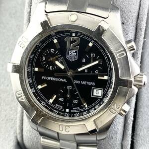 【1円〜】TAG HEUER タグ ホイヤー 腕時計 メンズ クロノグラフ エクスクルーシブ CN1110 プロフェッショナル ブラック文字盤 200m 可動品