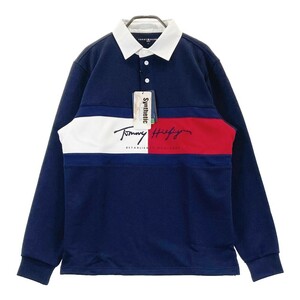 【新品】TOMMY HILFIGER GOLF トミー ヒルフィガーゴルフ スウェット 長袖ポロシャツ ネイビー系 L [240101320906] ゴルフウェア メンズ