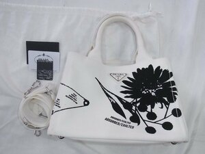 プラダ PRADA トートバッグ カナパ シンボルス 1GB439 ホワイト BIANCO【ABSORBED/EXALTED】中古 良品