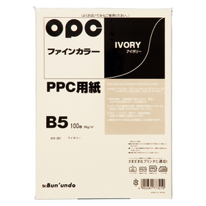 4902681773210 ファインカラーＰＰＣ　Ｂ5　100枚入 ＰＣ関連用品 ＯＡ用紙 コピー用紙（カラー用紙） 文運堂 カラー321 アイボ