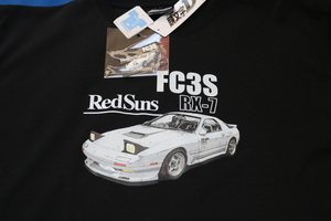 イニシャルD　FC3S　RX-7　RedSuns　Tシャツ　黒　メンズ　3L　ステッカー付　頭文字D　イニD　新品 未使用 