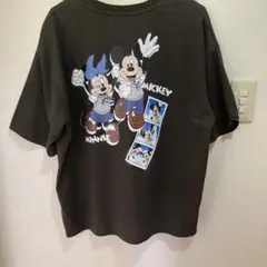 ミッキーとミニー 半袖Tシャツモク黒