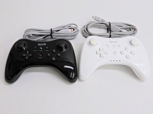 056Z193★【中古品】任天堂 WiiU Pro コントローラー shiro/kuro 2点セット ホワイト/ブラック プロコン