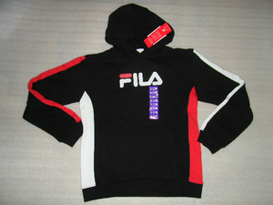 ◆◆送料無料◆即決◆FILA フィラ パーカー プルオーバー 裏起毛 ブラック ジュニアXL