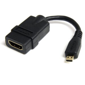 HDMIメス-MicroHDMI 変換アダプタ StarTech HDADFM5IN 金メッキ 高耐久