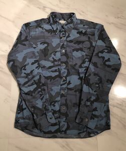 美品 希少 uniform experiment 14SS カモフラ ボタンダウン シャツ 2 迷彩 ブルー ユニフォームエクスペリメント 名作 F.C.R.B. SOPH 人気