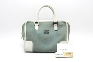 LOEWE　ロエベ　アマソナ　ハンドバッグ 水色　スエード　61757