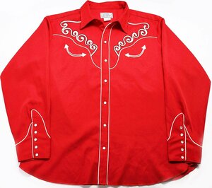 H BAR C (エイチバーシー) Western Shirt / ウエスタンシャツ 美品 レッド size 18.5