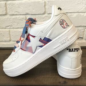 ★新品★ レザー BAPESTA スニーカー 25.5cm US7.5 a bathing ape BAPE STA shoes sneakers エイプ ベイプ ベイプスタ チェック i68