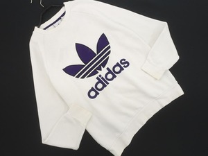 adidas originals アディダスオリジナルス ビッグ トレフォイルロゴ スウェット sizeS/白ｘ紫 ◇■ ☆ elc4 メンズ