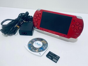 美品/動作品 希少品PSP - 3000本体 輝く赤(Radiant red)SONY 4GBメモリースティック,ゲームソフト セット(L-63)