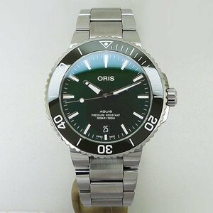 中古美品オリス【ORIS】 01 733 7732 4157 アクイス デイト ダイバーズ 300M グリーン