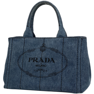 プラダ PRADA カナパ トート 2WAY ショルダーバッグ トートバッグ デニム ブルー 1BG439 レディース 【中古】