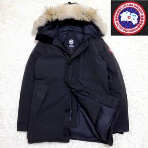 美品 L カナダグース シャトーパーカ ダウンジャケット 黒 コヨーテ ファー フード CANADA GOOSE CHATEAU PARKA ブラック 3438JM