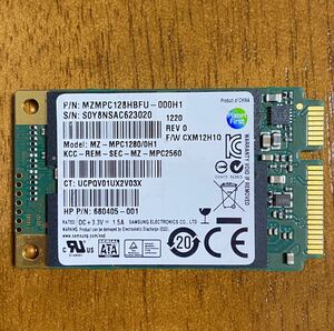 動作正常 SAMSUNG mSATA SSD ( MZ-MPC1280/0H1 ) 128GB