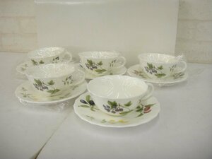 3181T【本物保証】 Noritake ノリタケ コンテンポラリー カップ＆ソーサー 5客セット フルーツ柄 H50587/000H169 未使用品