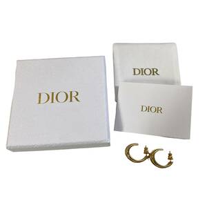 【未使用品】クリスチャン ディオール CHRISTIAN DIOR コードピアス フープピアス 箱有 保存袋有 シグネチャーロゴ ゴールド V68662RD