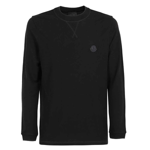 送料無料 20 MONCLER モンクレール 8D00004 899GQ ブラック 長袖 Tシャツ クルーネック ウールピケ size L