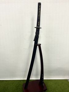 ★☆レプリカ 模造刀 黒鞘/龍目貫/雲龍鍔 全長99cm（鞘含まない）刀身:73.5cm/柄25.5cm