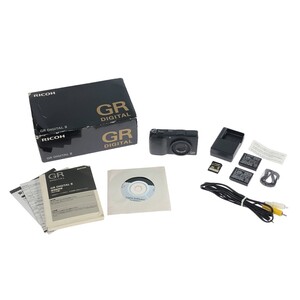 【訳あり動作品】RICOH GR DIGITAL II ブラック 1001万画素 デジタルズーム4倍 液晶2.7型 デジタルカメラ バッテリー 箱付き 現状 C4479