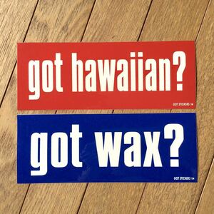 GOT STICKERS 2枚 ステッカー サーフィン hawaiian wax