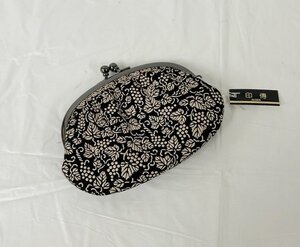 ◎【印傳/INDEN】がま口財布 さいふ 財布 タグ付き ブラック 美品/kb3467