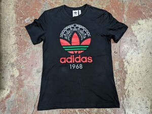 adidas アディダス 半袖 プリント tシャツ L 黒 八c1