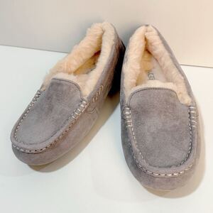 【未使用】UGG モカシン アンスレー ライトグレー 24.0cm シューズ アグ シューズ 靴