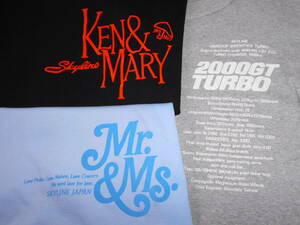 ☆日産ニッサン スカイライン半袖Tシャツ3枚セット サイズL　2000GTターボ/KEN&MARY/Mr&Ms 当時物旧車會ニスモGTRケンメリハコスカジャパン