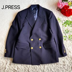 J.PRESS ジェイプレス★ダブル 紺ブレ 金ボタン ブレザー ネイビー 150 【美品】【訳あり】